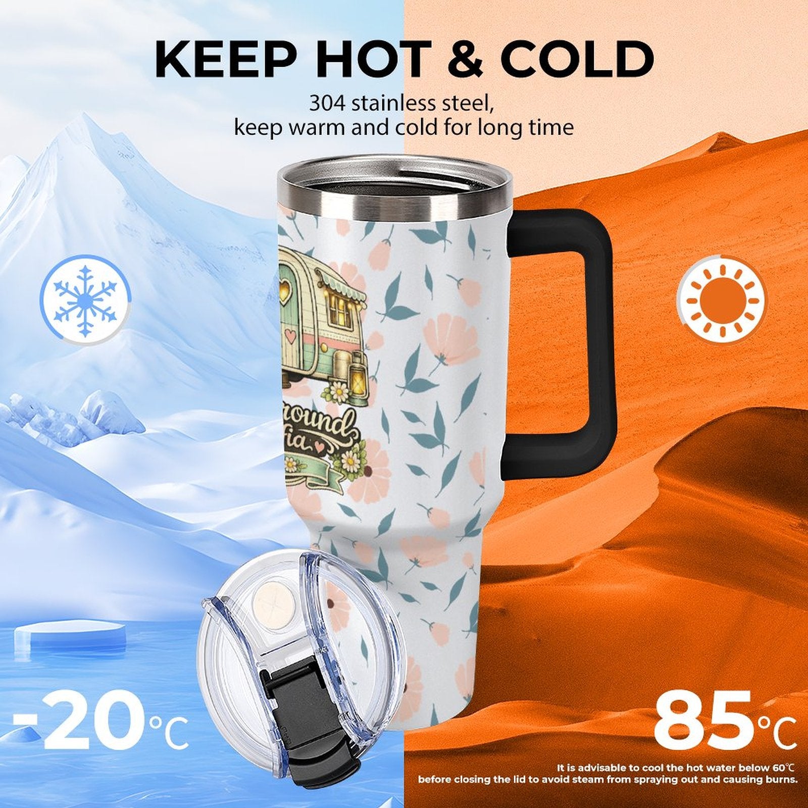 Mafia 40oz Insulated Tumbler with Handle and Straw