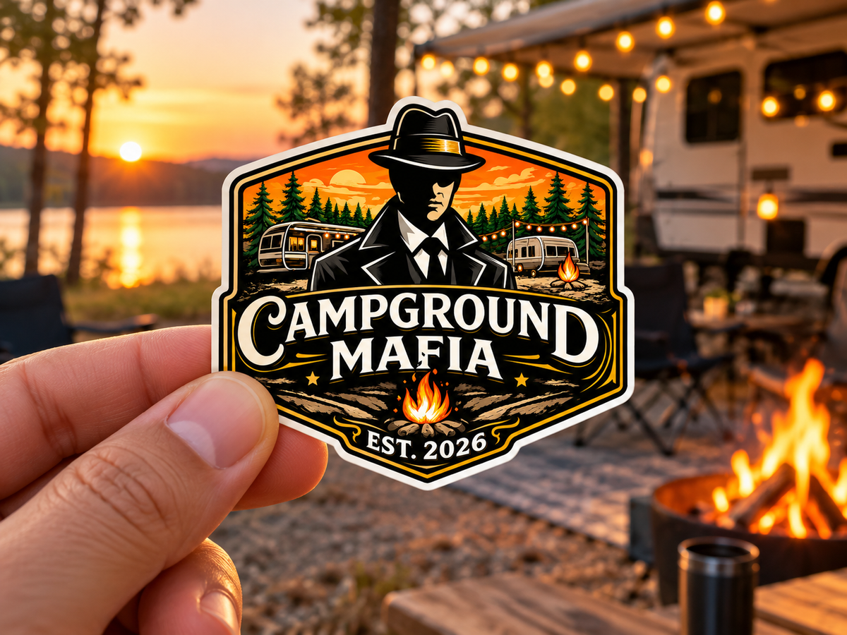 Campground Mafia Boss Sticker 3"