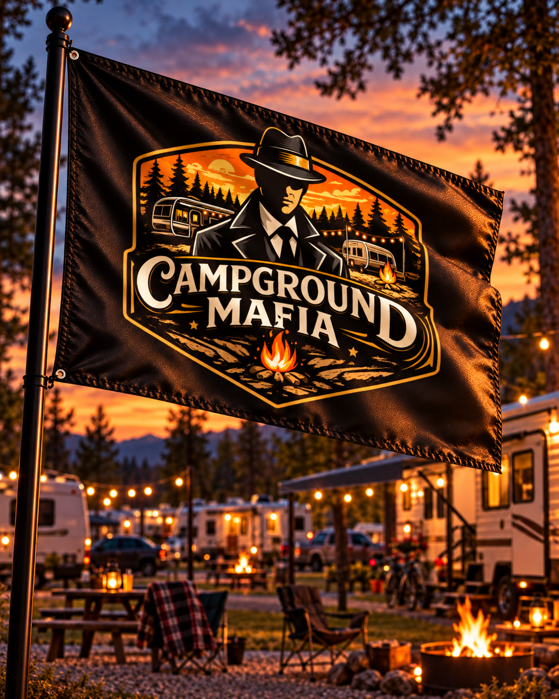 Campground Mafia Boss  3'x5' Double Sided Flag