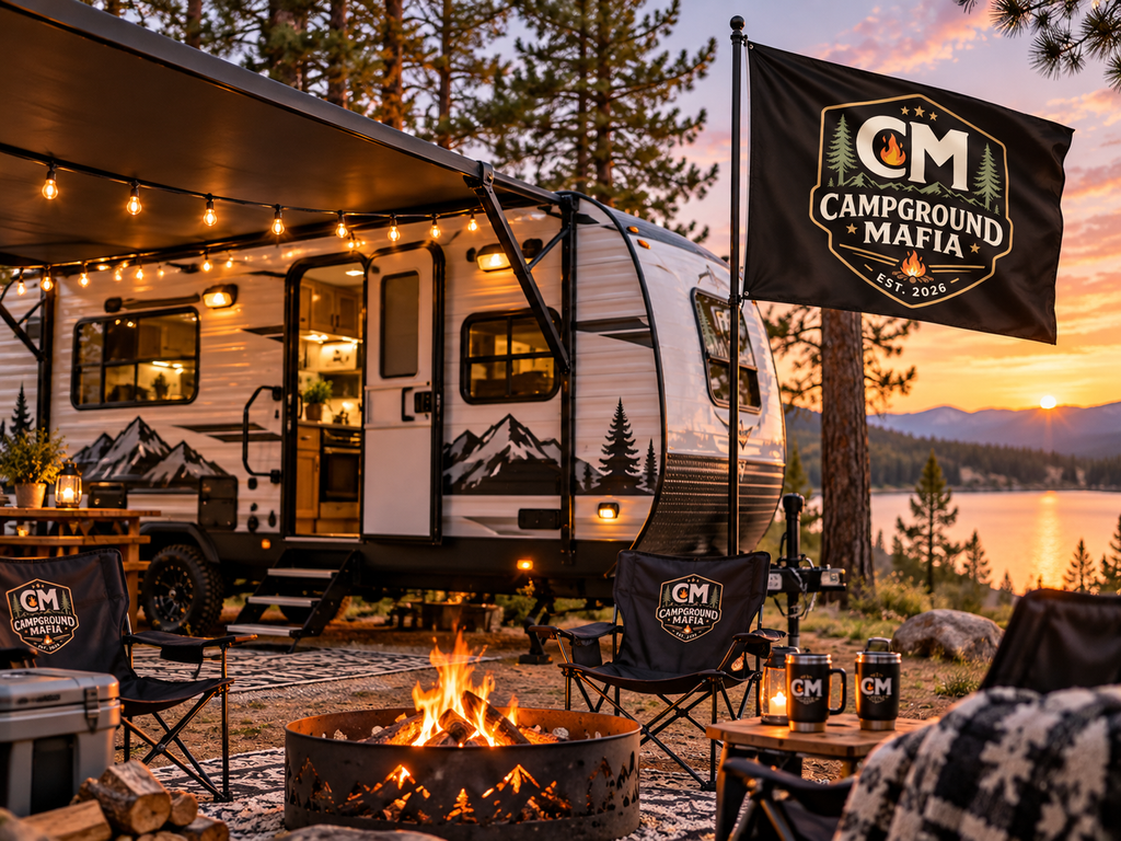 Campground Mafia Badge 3'x5' Double Sided Flag