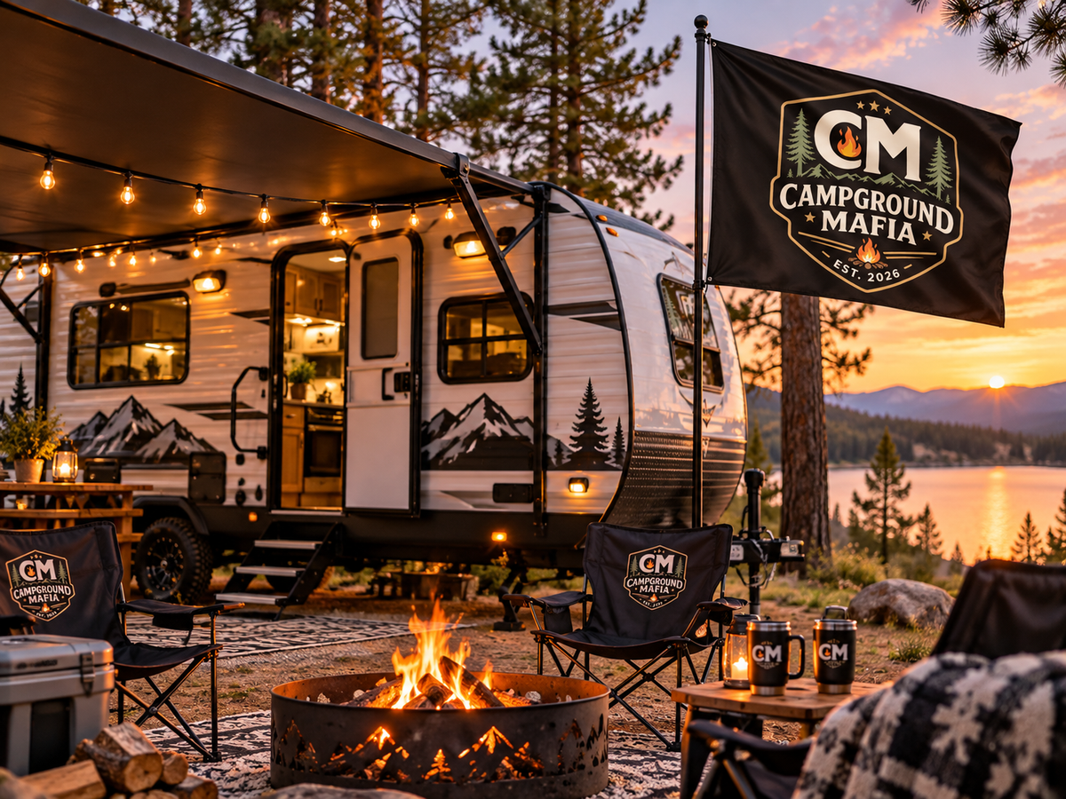 Campground Mafia Badge 3'x5' Double Sided Flag