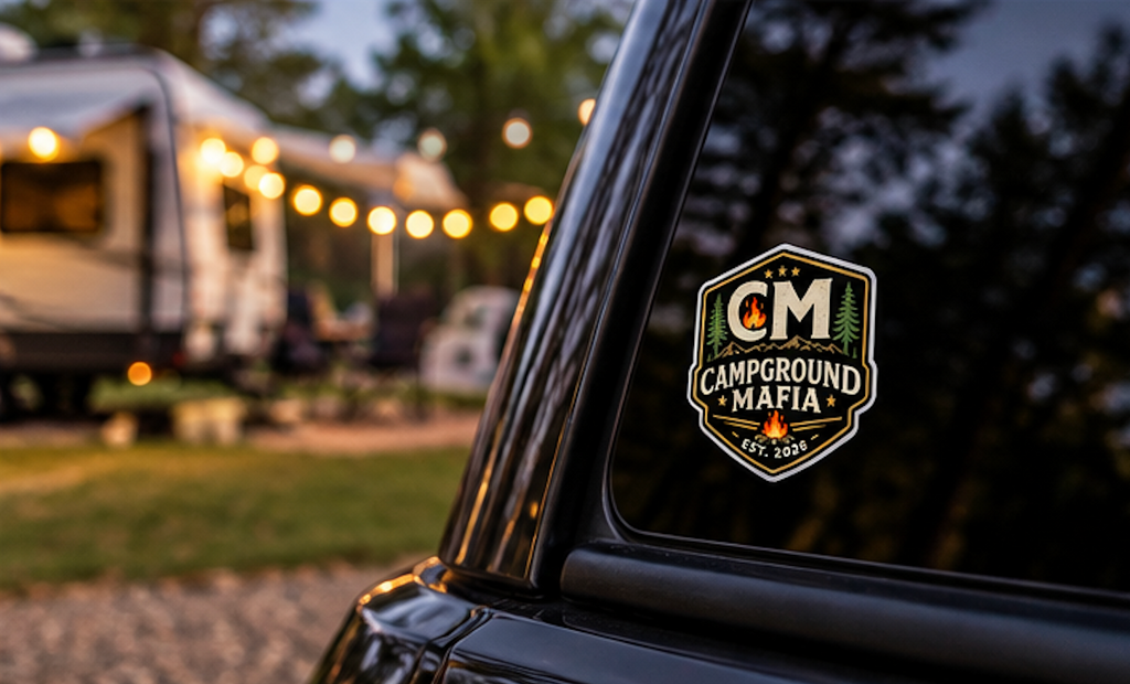 Campground Mafia Badge Sticker 3"