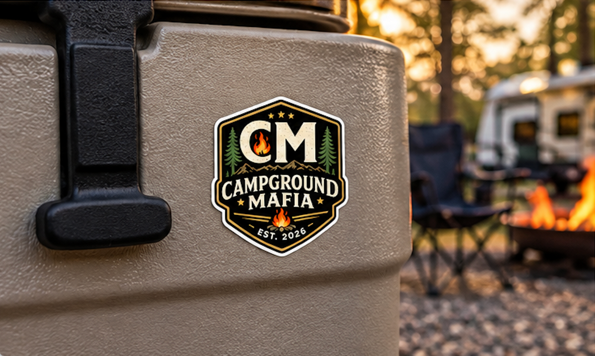 Campground Mafia Badge Sticker 3"