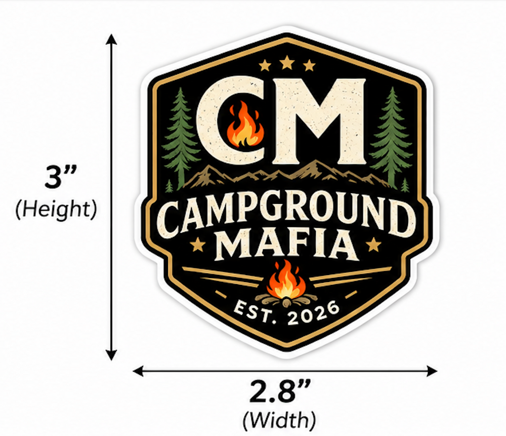 Campground Mafia Badge Sticker 3"