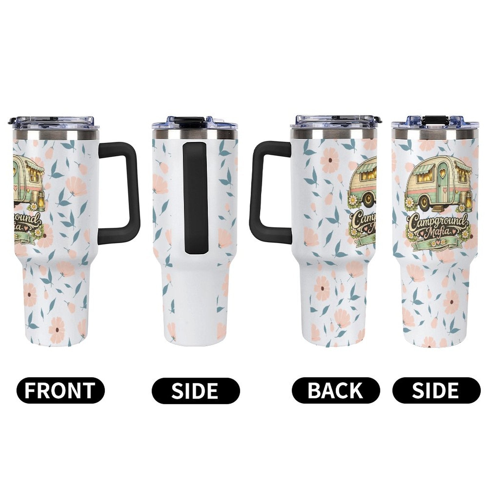 Mafia 40oz Insulated Tumbler with Handle and Straw