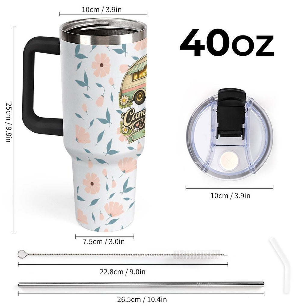 Mafia 40oz Insulated Tumbler with Handle and Straw